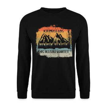 Allgäuer Alpen Allgäu - Unisex Pullover - Schwarz - Vorne - Alina (178cm) & Michal (187cm)