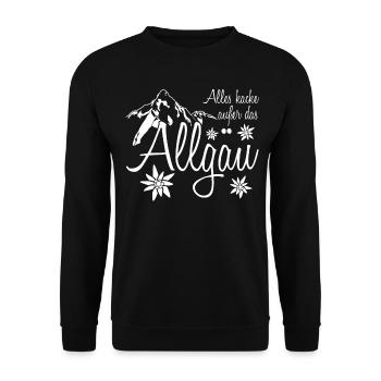 Allgäu Wandern Bergsteigen Allgäuer - Unisex Pullover - Schwarz - Vorne - Alina (178cm) & Michal (187cm)