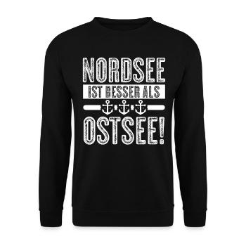 Nordsee ist besser Nordseeküste - Unisex Pullover - Schwarz - Vorne - Alina (178cm) & Michal (187cm)