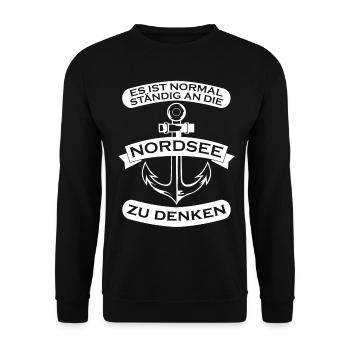 Nordsee Anker Nordseeküste - Unisex Pullover - Schwarz - Vorne - Alina (178cm) & Michal (187cm)