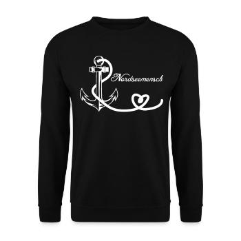 North Sea North Sea Man North Sea Coast - Unisex Sweatshirt - black - Front - Alina (178cm) & Michal (187cm)