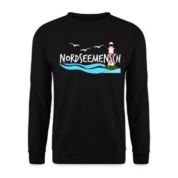 Nordsee Küste Leuchtturm Nordseeküste - Unisex Pullover - Schwarz - Vorne - Alina (178cm) & Michal (187cm)