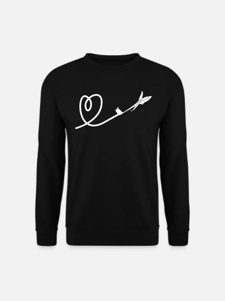 Segelflugzeug Herz Segelflieger - Unisex Pullover - Schwarz