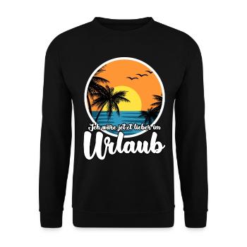 Urlaub Sommerurlaub Urlauber - Unisex Pullover - Schwarz - Vorne - Alina (178cm) & Michal (187cm)