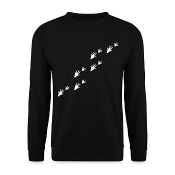 Ratte Fußspuren Ratten Spuren - Unisex Pullover - Schwarz - Vorne - Alina (178cm) & Michal (187cm)