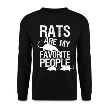 Ratte lustiger Spruch Ratten - Unisex Pullover - Schwarz - Vorne - Alina (178cm) & Michal (187cm)