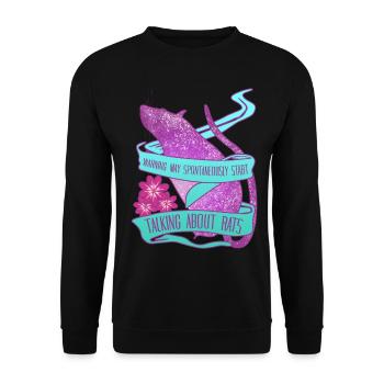 Rat Rat Owner Saying Rats - Unisex Sweatshirt - black - Front - Alina (178cm) & Michal (187cm)