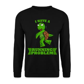 Running Running Turtle Running Sports - Unisex Sweatshirt - black - Front - Alina (178cm) & Michal (187cm)