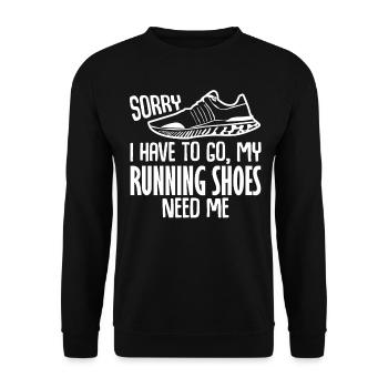 Running Running Shoes Running Sports - Unisex Sweatshirt - black - Front - Alina (178cm) & Michal (187cm)