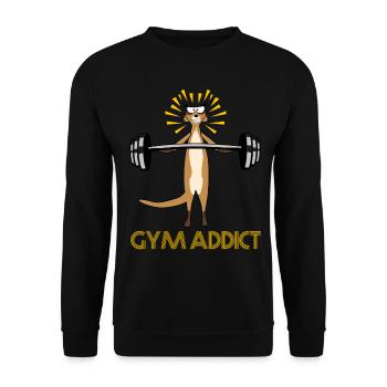 Gym Meerkat Strongman - Unisex Sweatshirt - black - Front - Alina (178cm) & Michal (187cm)
