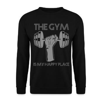 Gym Hantel Pumpen Strongman Bodybuilder - Unisex Pullover - Schwarz - Vorne - Alina (178cm) & Michal (187cm)
