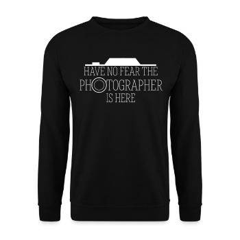 Photographer Camera Photos Photographers - Unisex Sweatshirt - black - Front - Alina (178cm) & Michal (187cm)