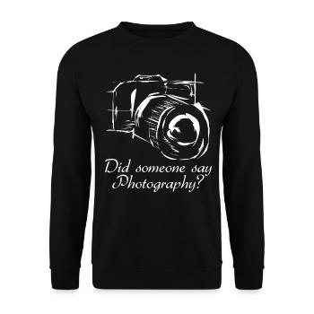 Camera Photography Photographer Photography - Unisex Sweatshirt - black - Front - Alina (178cm) & Michal (187cm)