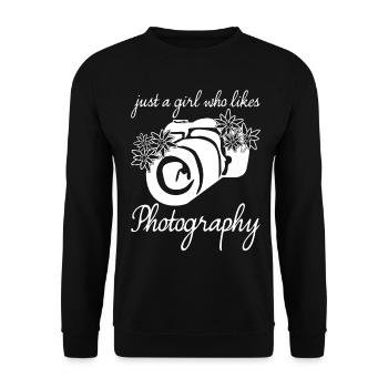 Photographer Camera Photos Photographer - Unisex Sweatshirt - black - Front - Alina (178cm) & Michal (187cm)