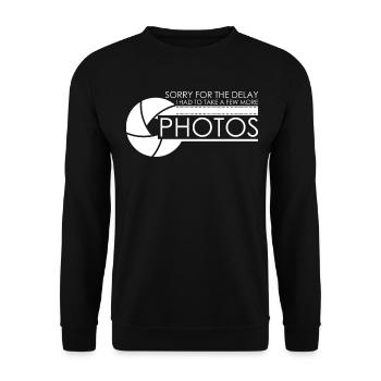 Camera Photography Photograph Photographer - Unisex Sweatshirt - black - Front - Alina (178cm) & Michal (187cm)