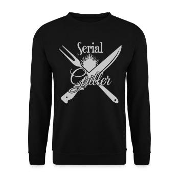 Grillen Barbecue Grill Grillmeister - Unisex Pullover - Schwarz - Vorne - Alina (178cm) & Michal (187cm)