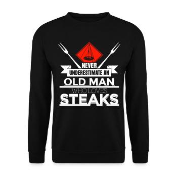 Grillen Grillmeister Barbecue Schwenken - Unisex Pullover - Schwarz - Vorne - Alina (178cm) & Michal (187cm)
