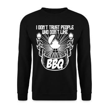 Grilling Grill Kettle Grill Barbecue - Unisex Sweatshirt - black - Front - Alina (178cm) & Michal (187cm)