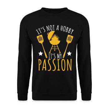 Grillen Grillmeister Barbecue Grill - Unisex Pullover - Schwarz - Vorne - Alina (178cm) & Michal (187cm)