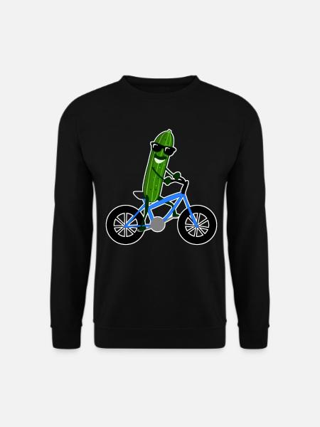 Gurke auf Fahrrad Gurken - Unisex Pullover - Schwarz