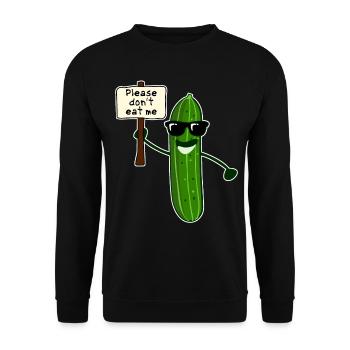 Gurke mit Sonnenbrille Gurken - Unisex Pullover - Schwarz - Vorne - Alina (178cm) & Michal (187cm)