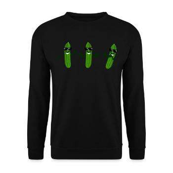 Gurken mit Sonnenbrille Gurke - Unisex Pullover - Schwarz - Vorne - Alina (178cm) & Michal (187cm)