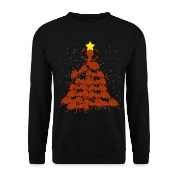 Ants Christmas Tree Christmas - Unisex Sweatshirt - black - Front - Alina (178cm) & Michal (187cm)