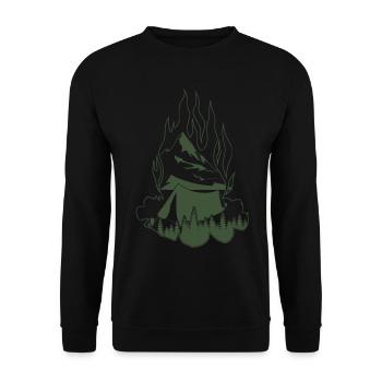 Feu de camp Randonnée en plein air Camping - Sweat-shirt Unisexe - noir - Devant - Alina (178cm) & Michal (187cm)