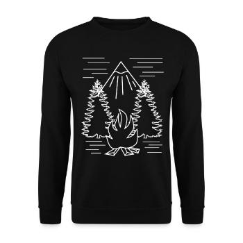 Feu de camp Randonnée en plein air Camping - Sweat-shirt Unisexe - noir - Devant - Alina (178cm) & Michal (187cm)