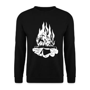 Feu de camp, Plein air, Randonnée pédestre, Camping, Feu - Sweat-shirt Unisexe - noir - Devant - Alina (178cm) & Michal (187cm)