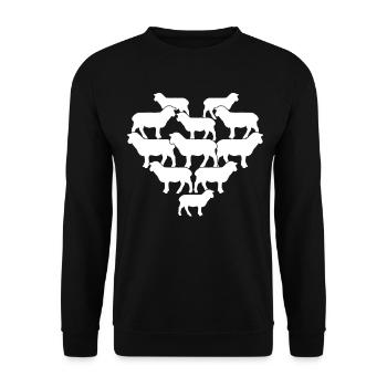 Moutons Cœur de mouton Moutons - Sweat-shirt Unisexe - noir - Devant - Alina (178cm) & Michal (187cm)