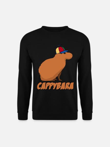 Capybara with Cappy Capybaras - Unisex Sweatshirt - black