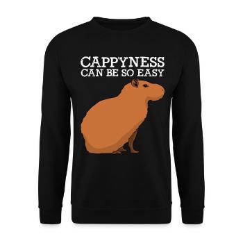 Capybara Happiness Capybaras - Unisex Pullover - Schwarz - Vorne - Alina (178cm) & Michal (187cm)