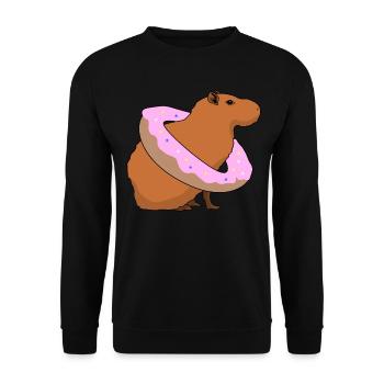 Capybara Donut Capybaras - Unisex Pullover - Schwarz - Vorne - Alina (178cm) & Michal (187cm)