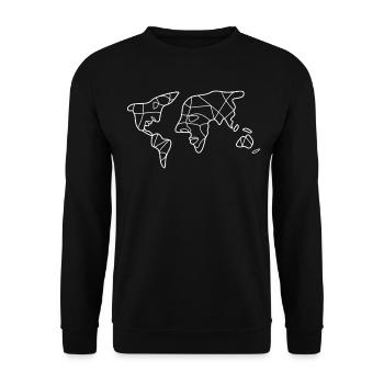 World Map World Maps Faces - Unisex Sweatshirt - black - Front - Alina (178cm) & Michal (187cm)