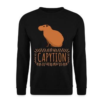Capybara Caption Capybaras - Unisex Pullover - Schwarz - Vorne - Alina (178cm) & Michal (187cm)