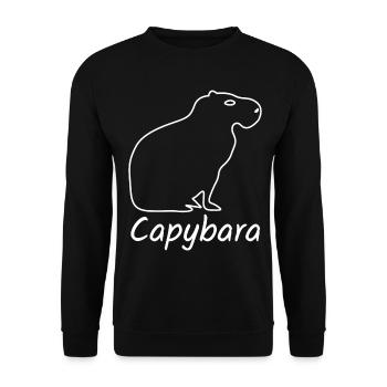Capybara Wasserschwein Capybaras - Unisex Pullover - Schwarz - Vorne - Alina (178cm) & Michal (187cm)