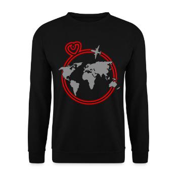 World Map World Tour World Maps - Unisex Sweatshirt - black - Front - Alina (178cm) & Michal (187cm)