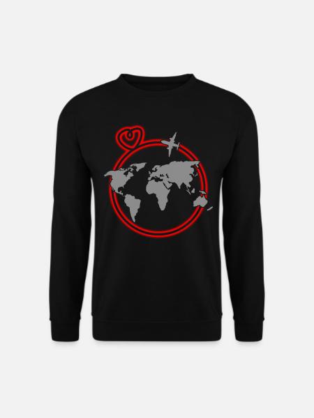 Weltkarte Weltreise Weltkarten - Unisex Pullover - Schwarz