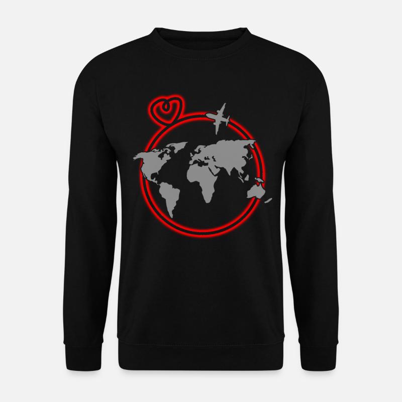 Weltkarte Weltreise Weltkarten - Unisex Pullover - Schwarz