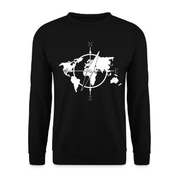 World Map Compass World Maps - Unisex Sweatshirt - black - Front - Alina (178cm) & Michal (187cm)