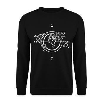 World Maps Compass World Map - Unisex Sweatshirt - black - Front - Alina (178cm) & Michal (187cm)