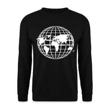 Cartes du monde Globe Tour du monde - Sweat-shirt Unisexe - noir - Devant - Alina (178cm) & Michal (187cm)