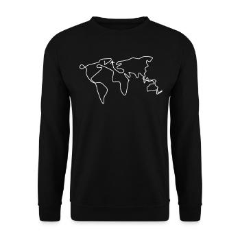 World Maps World Tour World Map Globe - Unisex Sweatshirt - black - Front - Alina (178cm) & Michal (187cm)