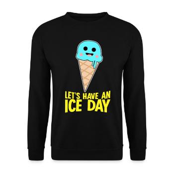 Ice Cream Nice Day - Unisex Pullover - Schwarz - Vorne - Alina (178cm) & Michal (187cm)