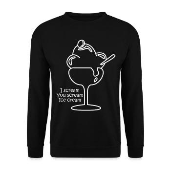 Eis Eiscreme Eisbecher - Unisex Pullover - Schwarz - Vorne - Alina (178cm) & Michal (187cm)