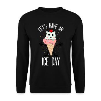 Ice Cream Nice Day Eisbecher - Unisex Pullover - Schwarz - Vorne - Alina (178cm) & Michal (187cm)