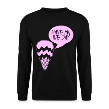 Eis Eisbecher Eiscreme - Unisex Pullover - Schwarz - Vorne - Alina (178cm) & Michal (187cm)