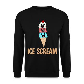 Eiscreme Eis Eisbecher - Unisex Pullover - Schwarz - Vorne - Alina (178cm) & Michal (187cm)