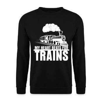 Locomotive Railwayman Railway - Unisex Sweatshirt - black - Front - Alina (178cm) & Michal (187cm)